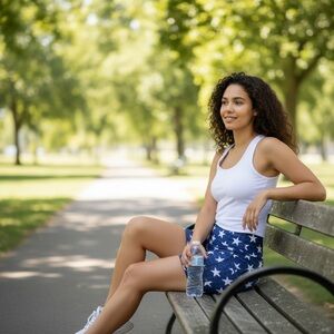 Workout Shorts CONSTANTLY VARIED Blue White STARS Gear Shorts XXL NWOT